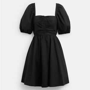 Coach Women’s | Black Short Dress With Puff Sleeves | Organic Cotton | Size 2
